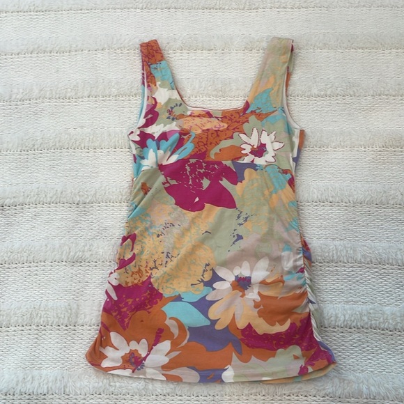 Cabi tunic tunic top floral square neck cotton stretch multicolored women size M - Picture 9 of 11